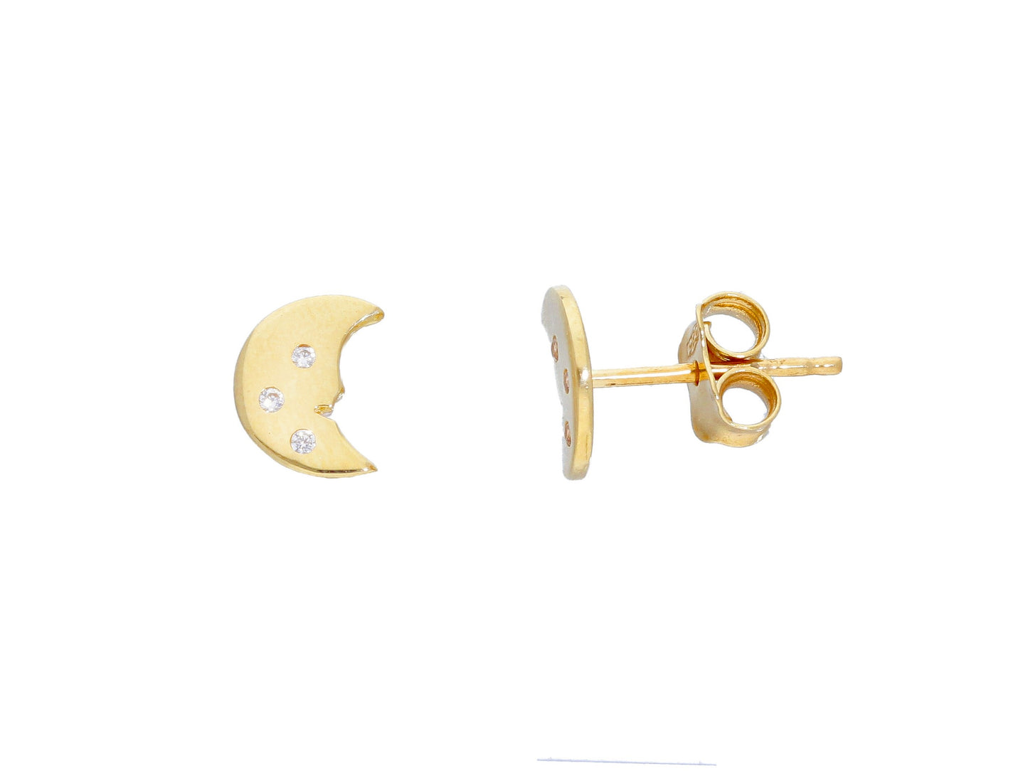 Moon with cz earring