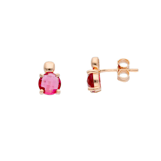 Pink stud with cz