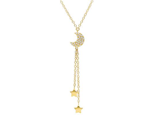 Zirconia Moon Star Necklace