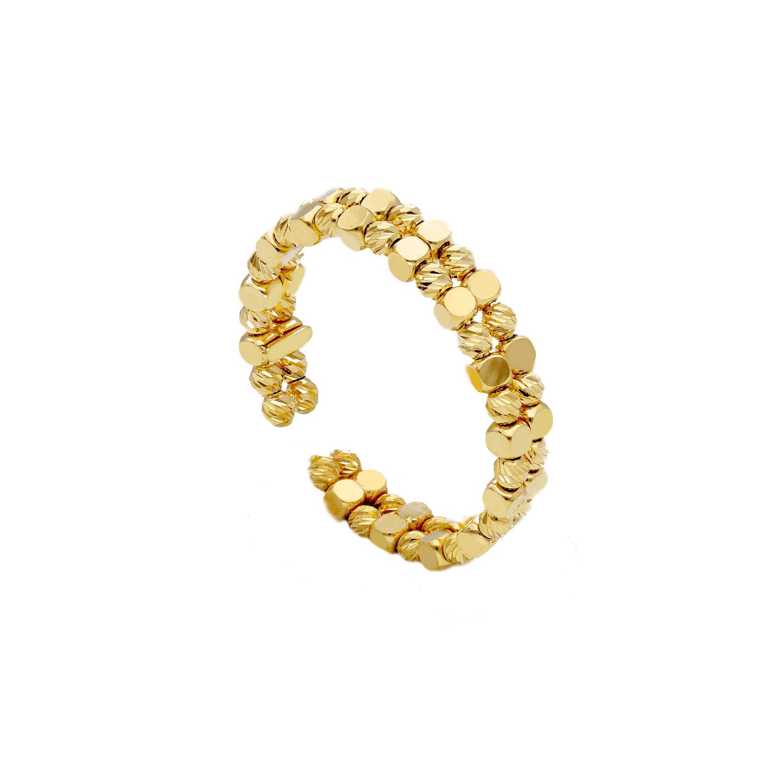 Diamond-Cut Adjustable Ring