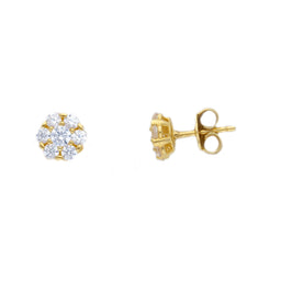 Zirconia Flower Stud