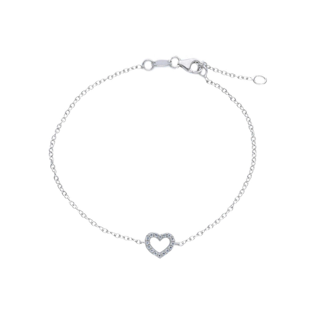 Open Hear Cz Bracelet