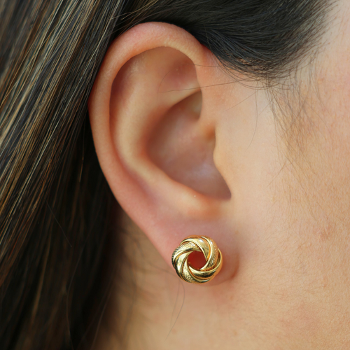 Diamond Cut Big Knot Stud