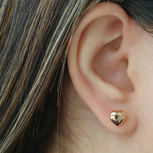 Heart Puff Stud Medium