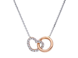 Zirconia Heart Circle Style Necklace