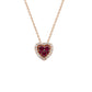 Diamond and Ruby Heart Necklace