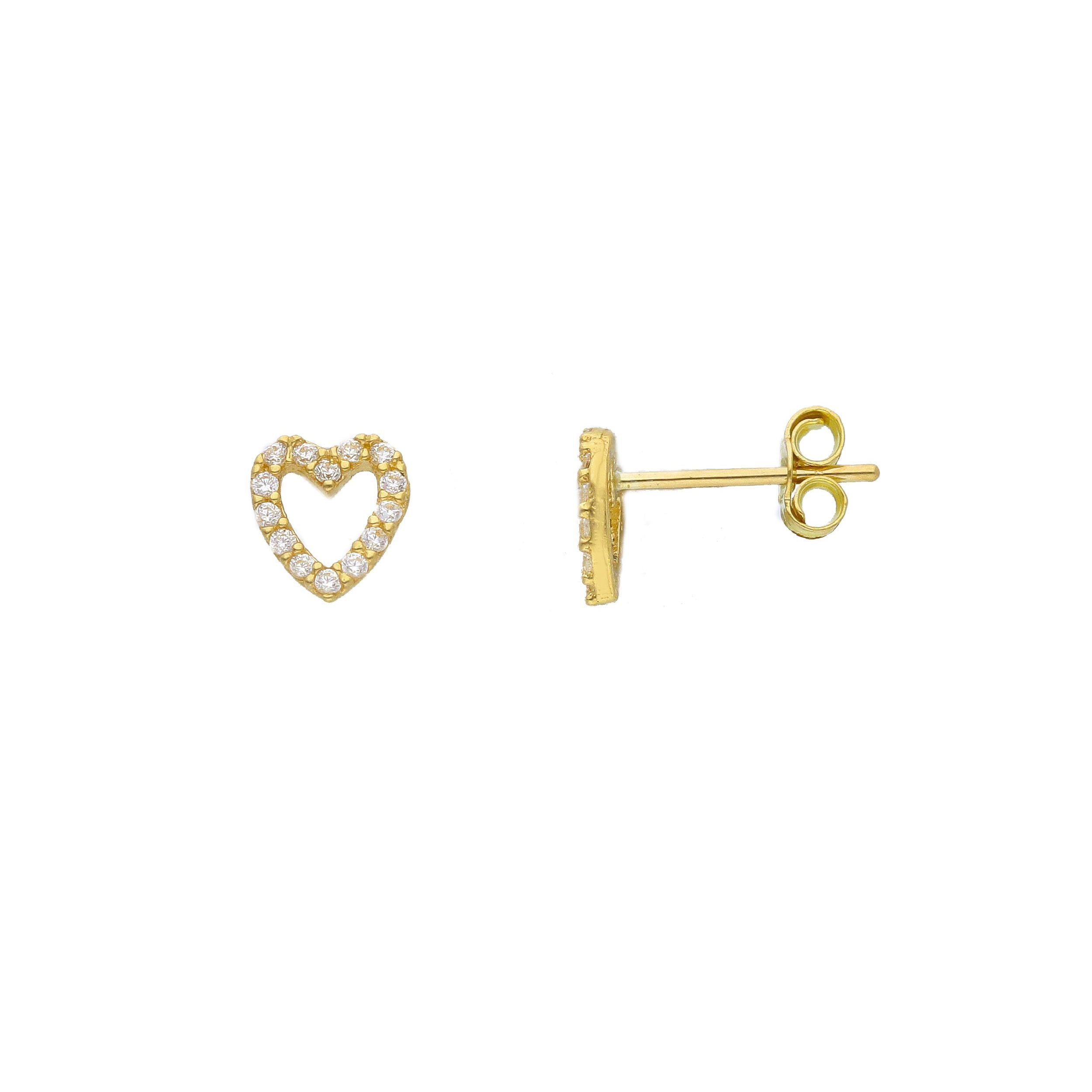 Mini Open Heart Cz Stud