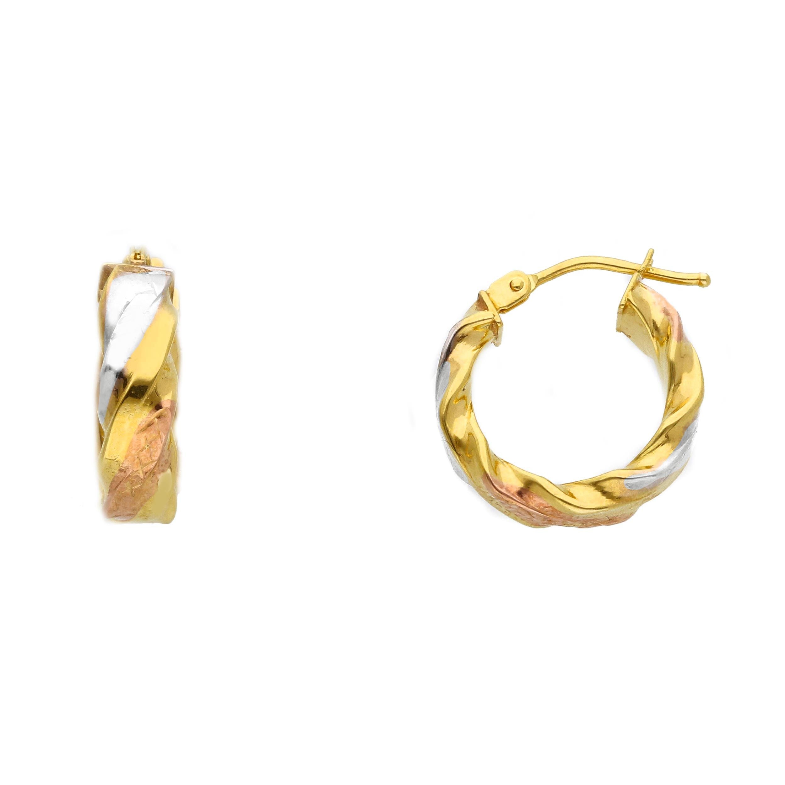 Small  Diamond Cut Hoops
