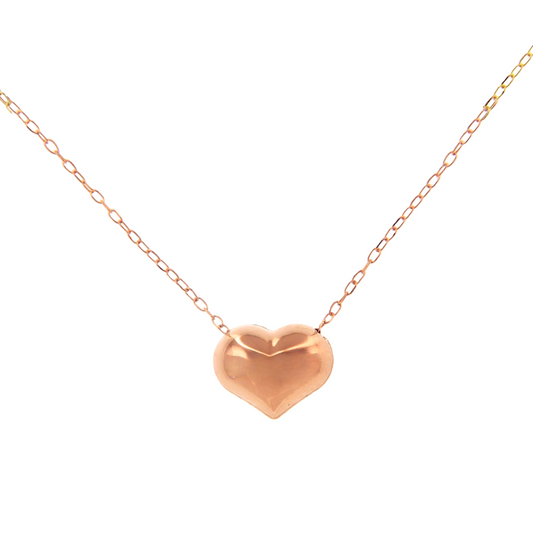 Small heart puff necklace