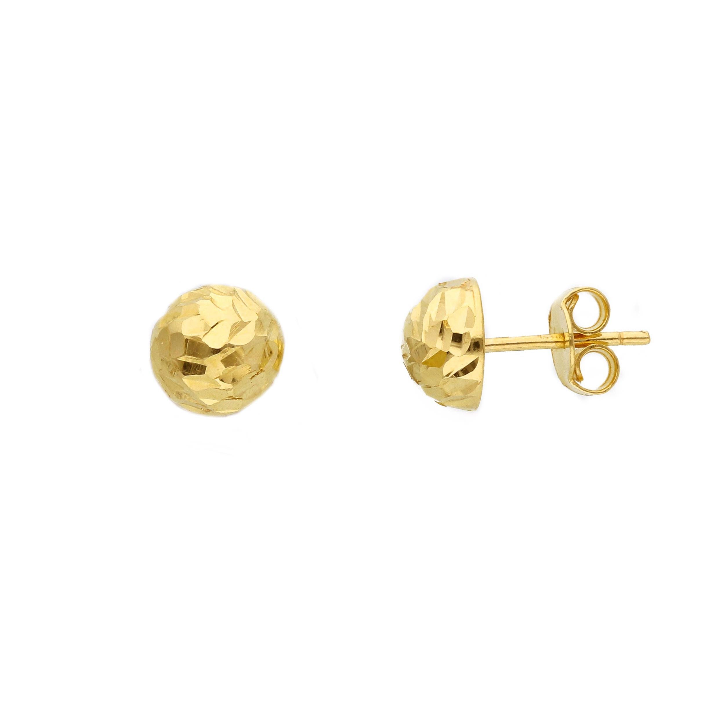 Half Diamond Cut Balls Stud