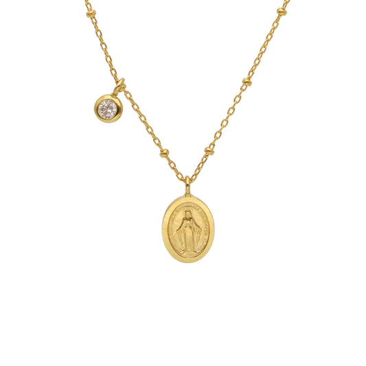 Mini Milagrosa With CZ Necklace