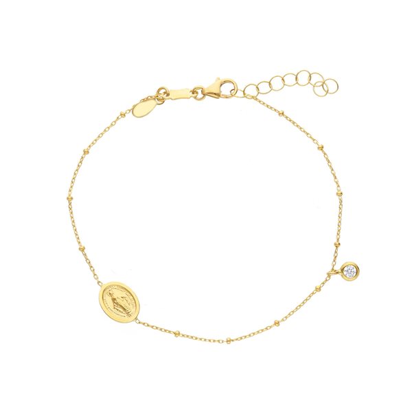 Oval Milagrosa With Cz Bracelet