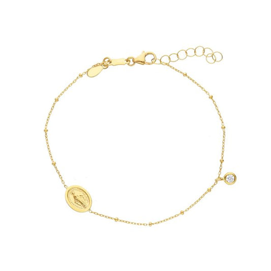 Oval Milagrosa With Cz Bracelet
