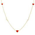 Red Heart  And Pearl Necklace