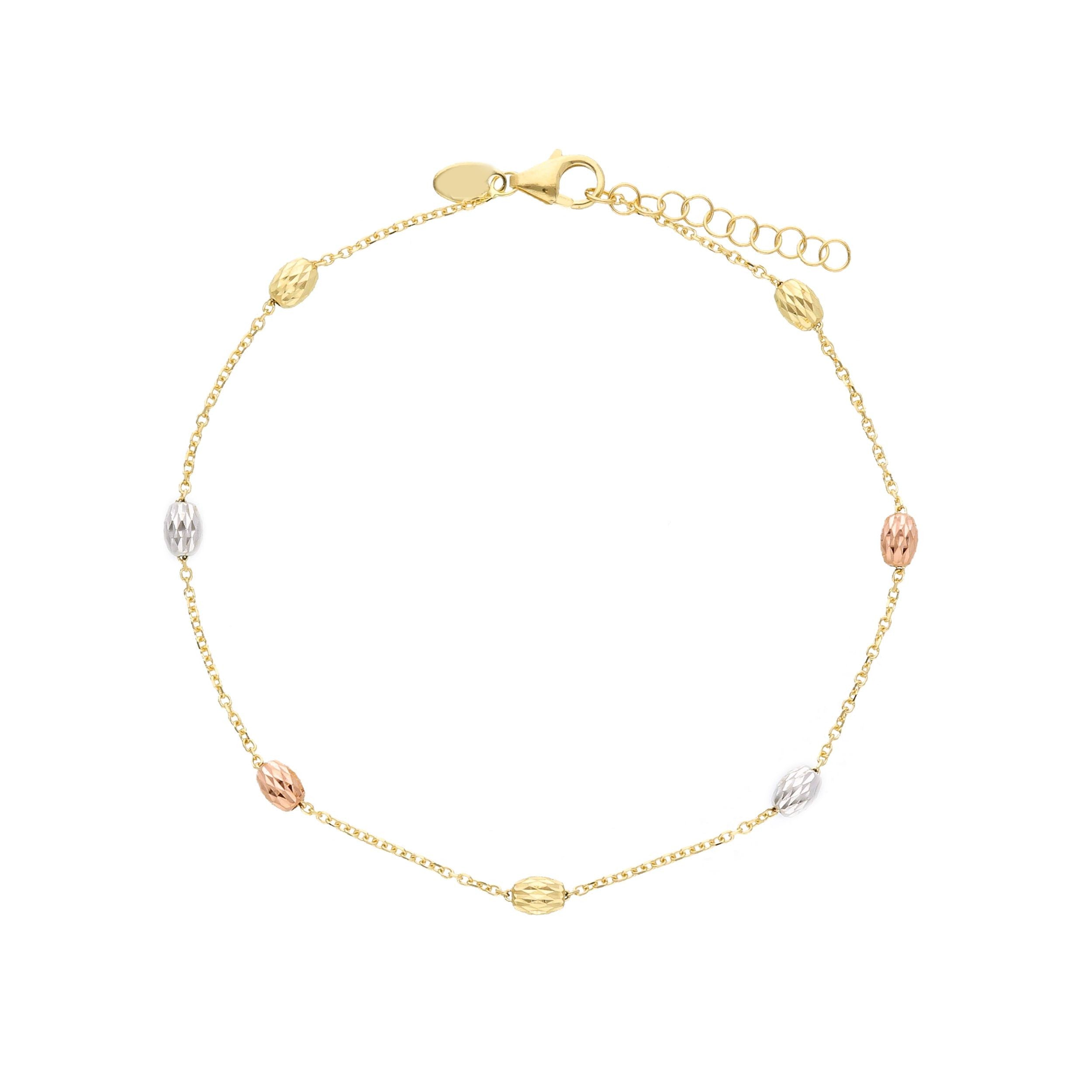 Diamond Cut Small Oval Bracelet