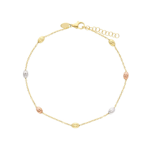 Diamond Cut Small Oval Bracelet