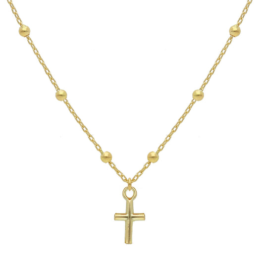 Mini Cross With balls Necklace