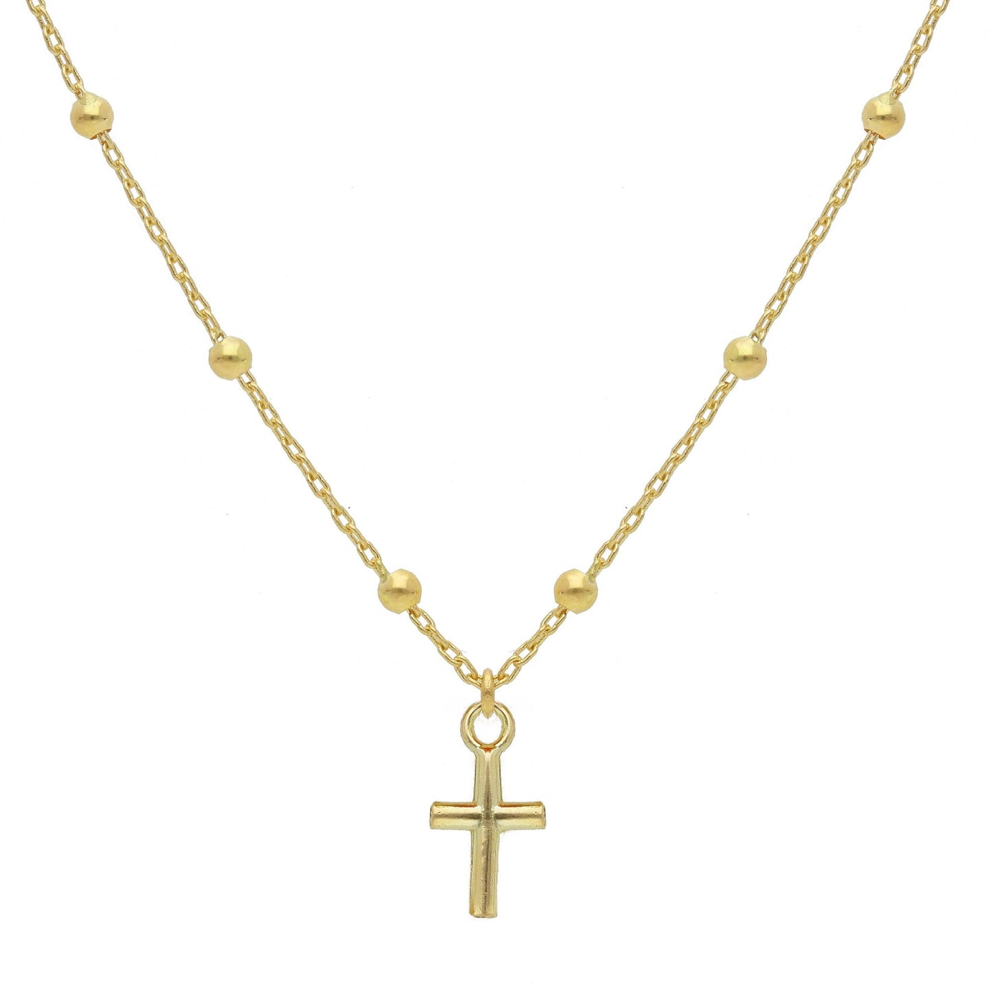 Mini Cross With balls Necklace