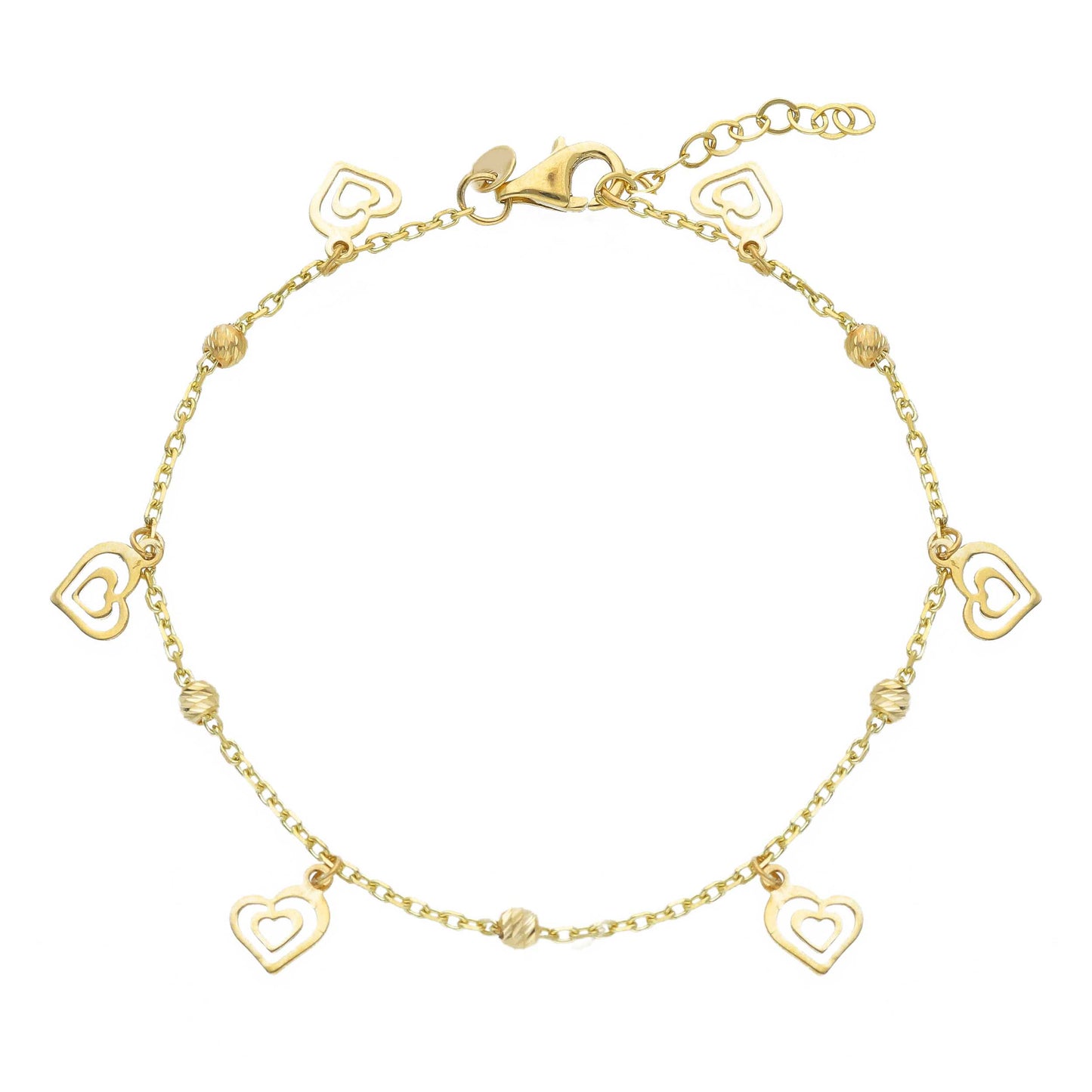 Open Heart Charm Bracelet