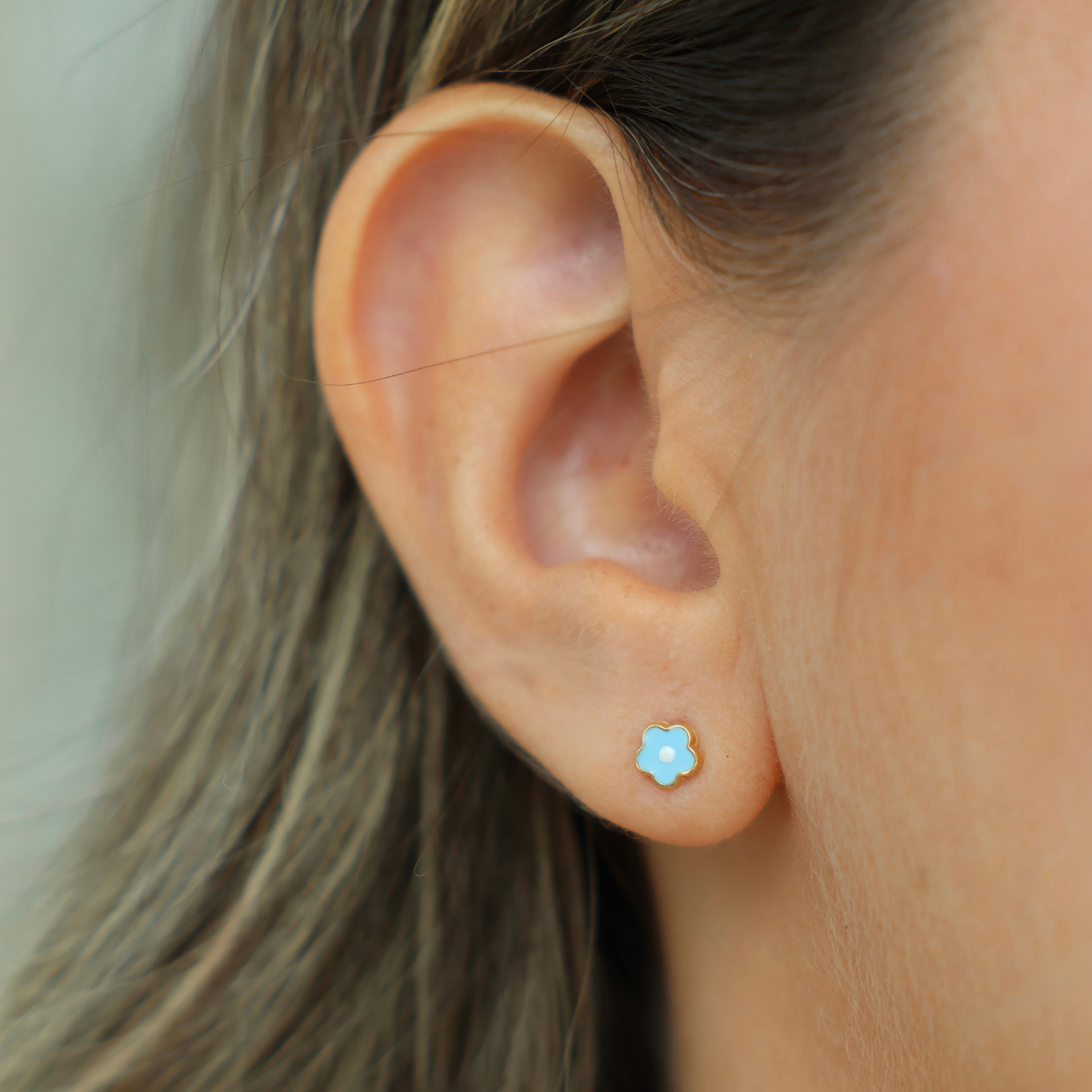Blue Flower Baby Stud