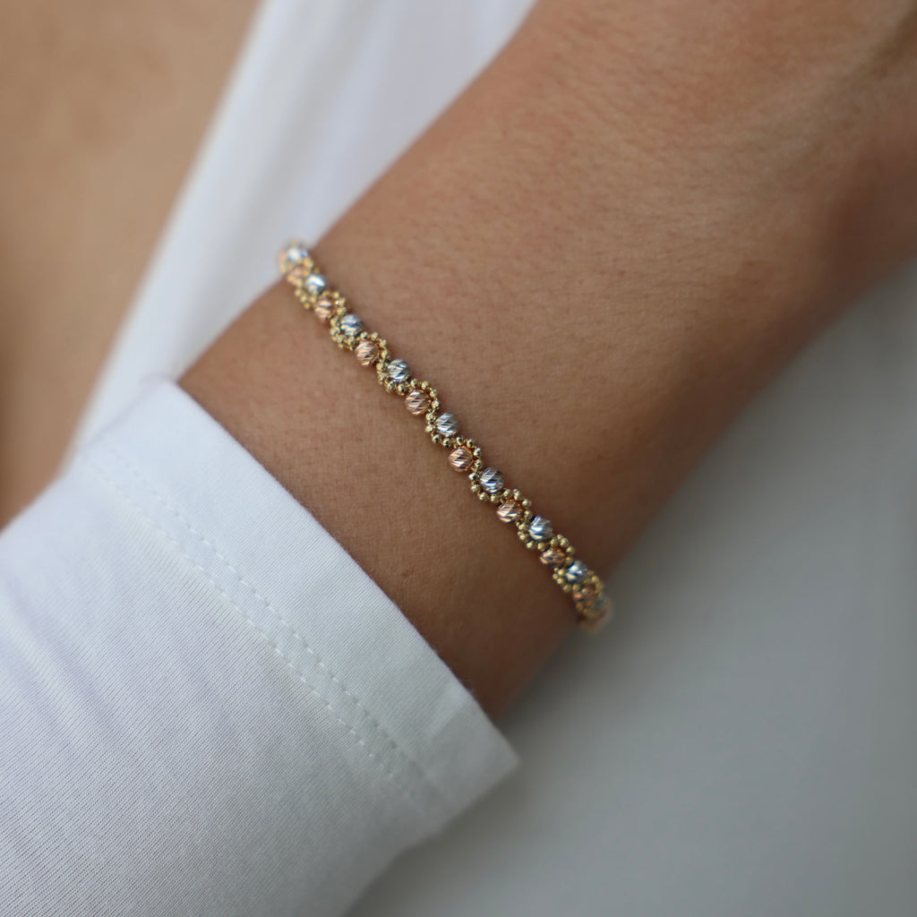 Diamond Cut Ball Bracelet