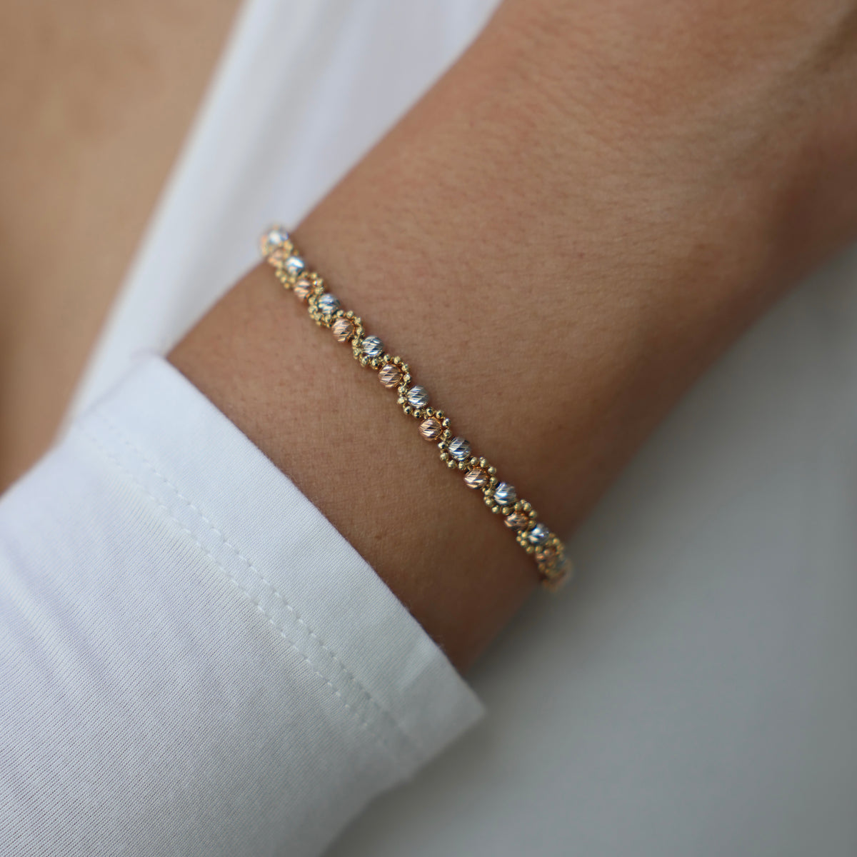 Diamond Cut Ball Bracelet