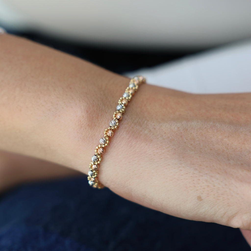Diamond Cut Ball Bracelet
