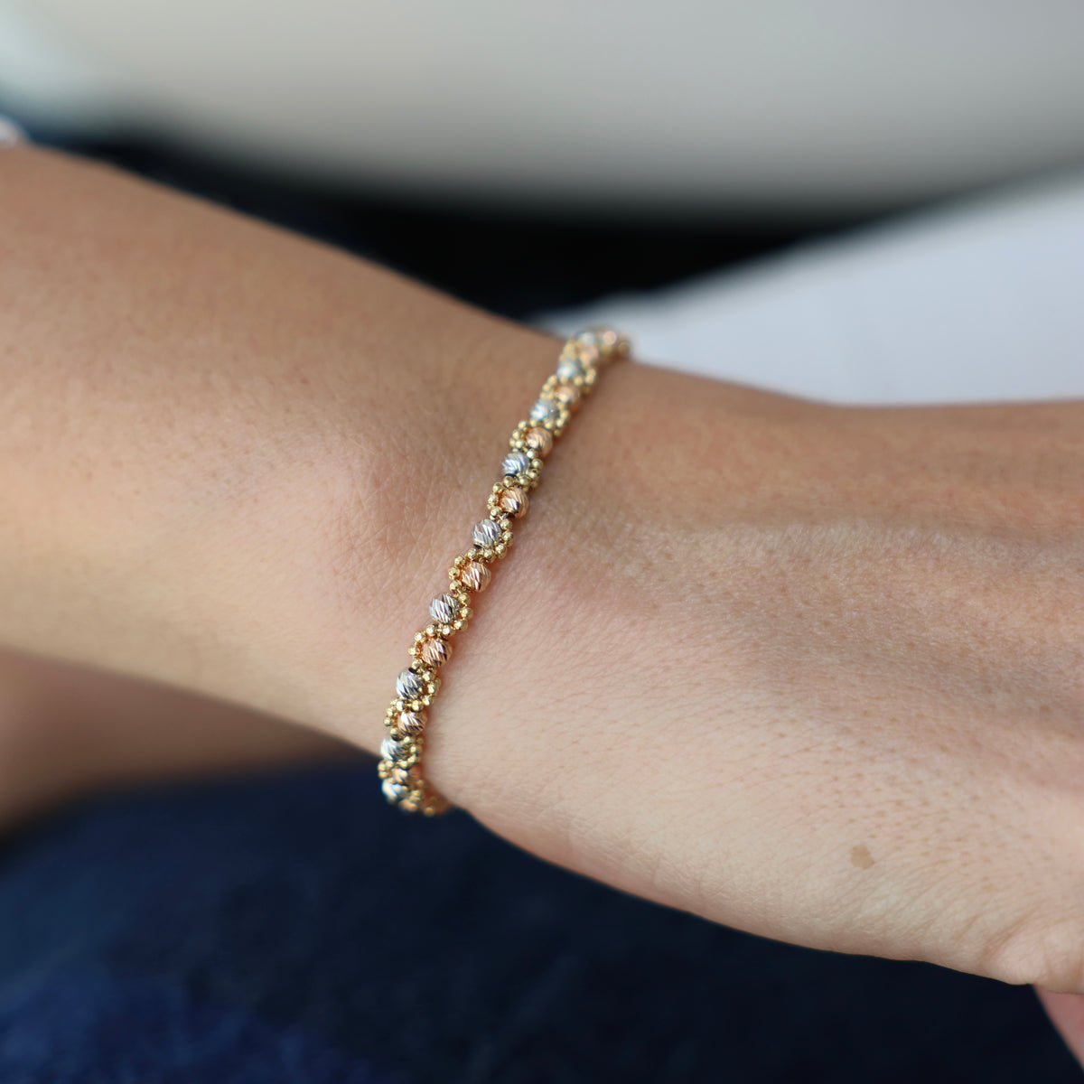 Diamond Cut Ball Bracelet