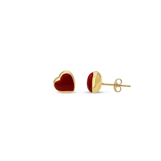 Red Heart Puff Stud Medium