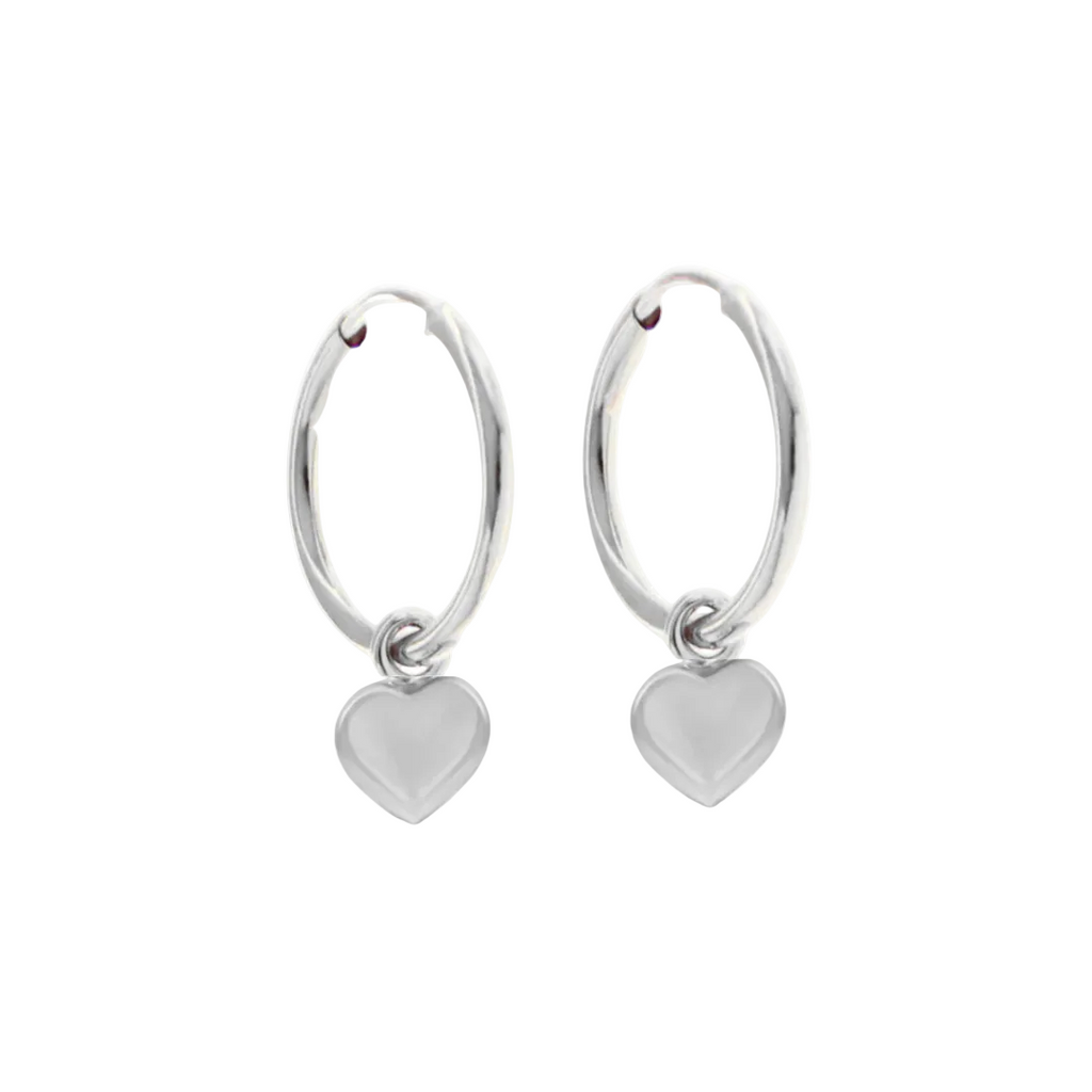 Puff Heart Huggies white gold