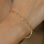 Balls and Diamond Cut Stick Bracelet