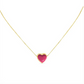 Pink Heart Puff Necklace