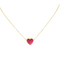 Pink Heart Puff Necklace