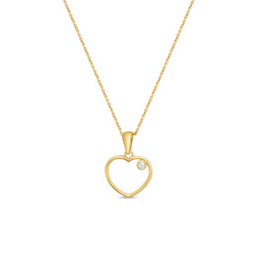 Open Heart With CZ Necklace