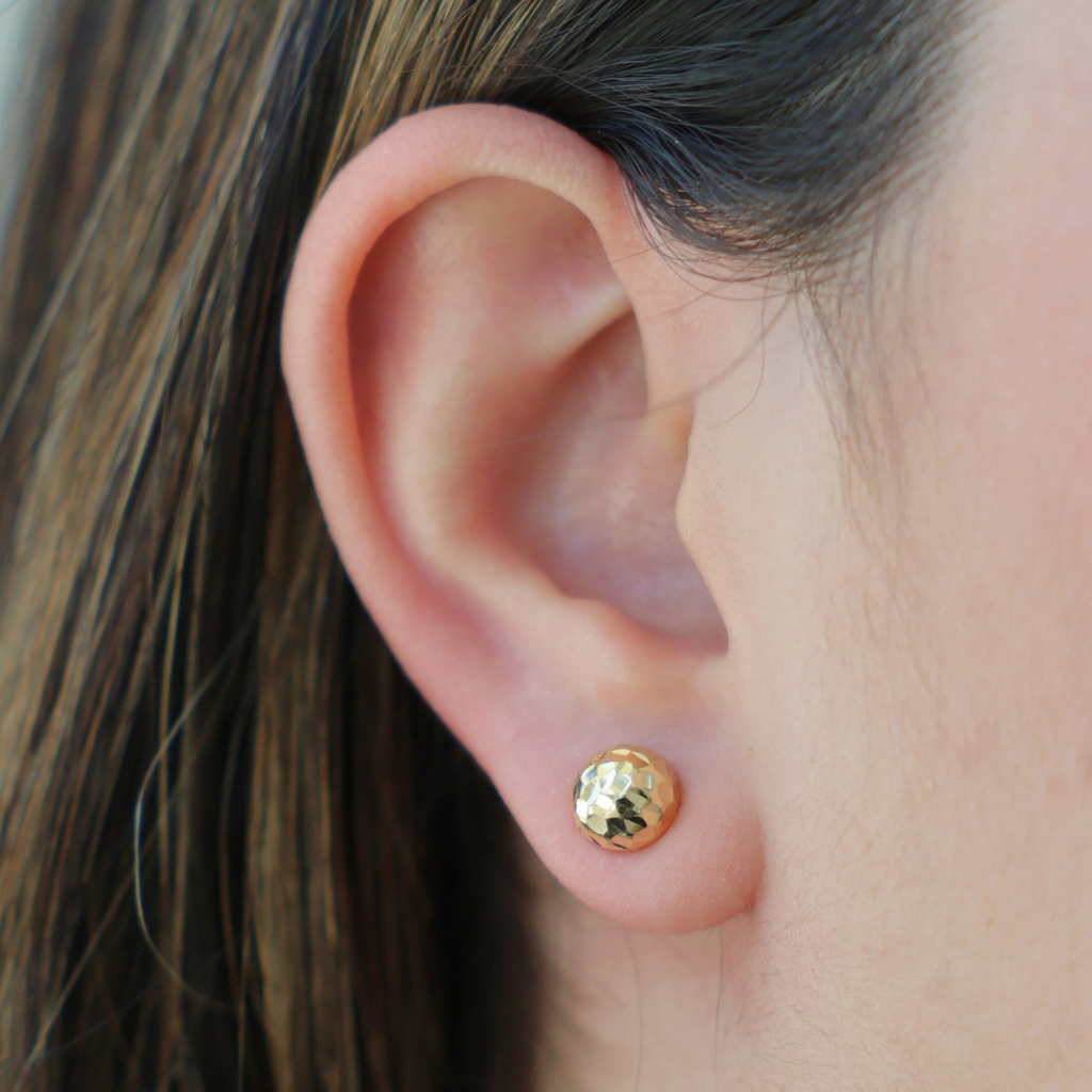 Half Diamond Cut Balls Stud