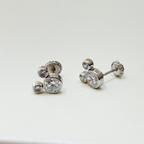 Small Mickey Baby Stud White Gold