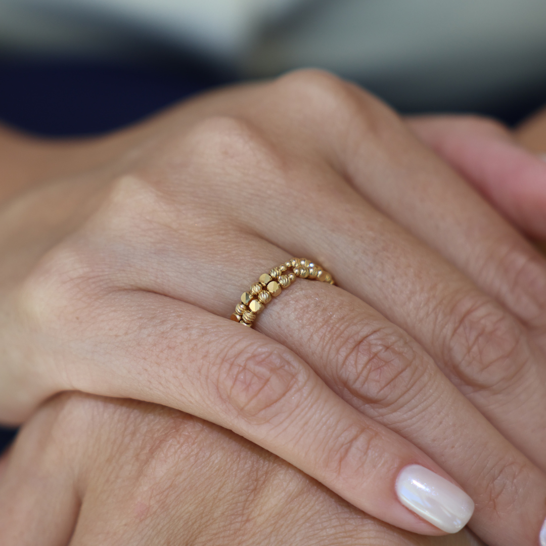 Diamond-Cut Adjustable Ring