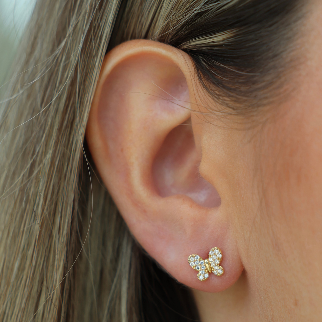 Cz Butterfly Stud
