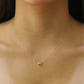 Yellow Gold Heart Puff Necklace