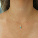 Emerald With Diamond Necklace