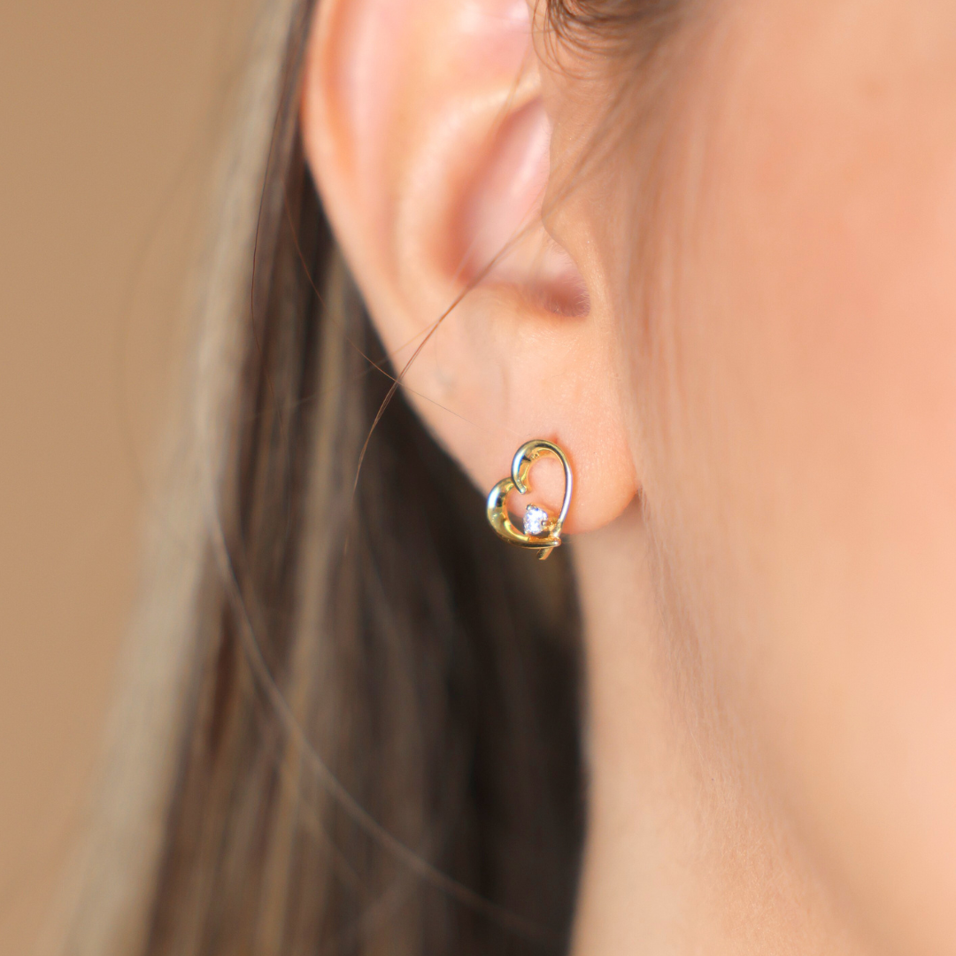 Earring Heart With Cz