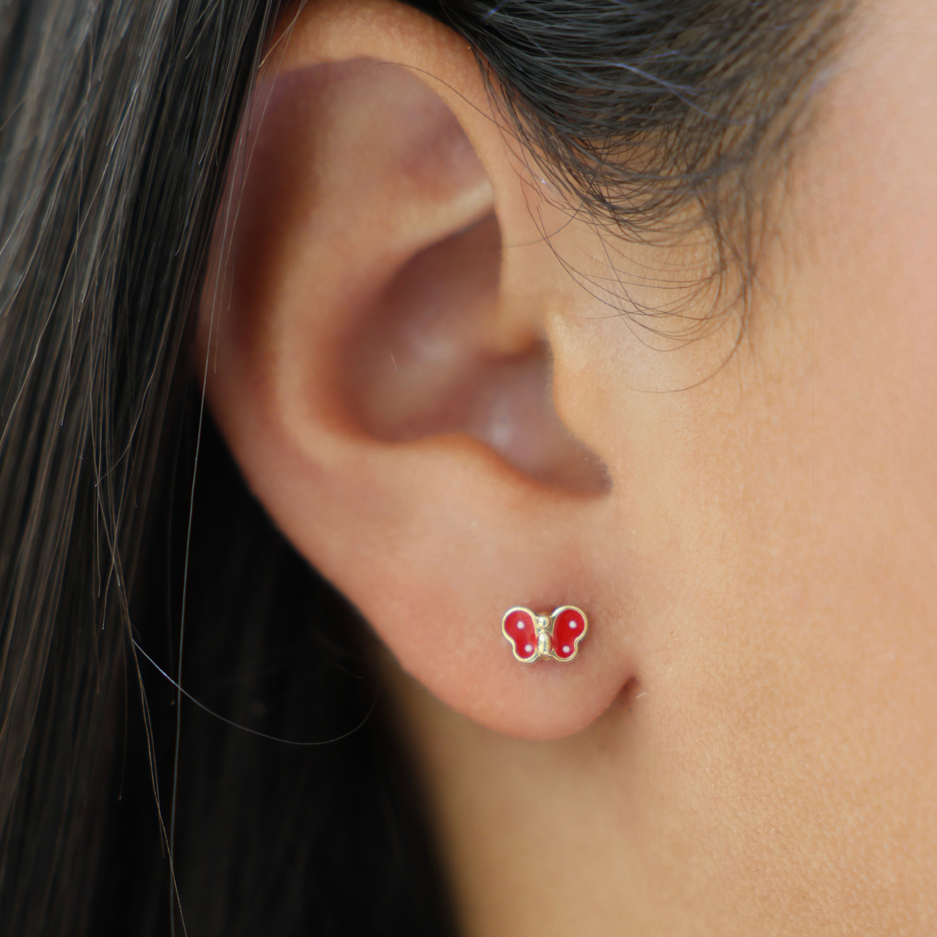 Red Butterfly Stud