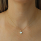 Mother Pearl Heart With Cz Necklace
