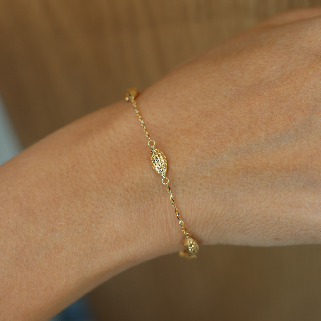 Diamond Cut Oval Bracelet