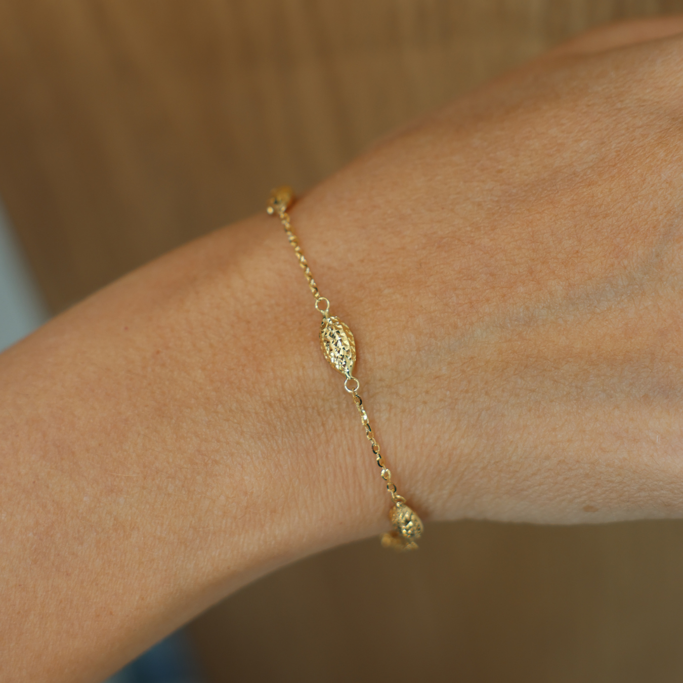 Diamond Cut Oval Bracelet