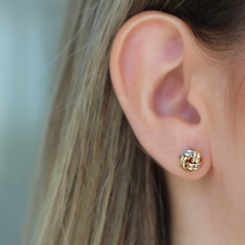 Three Gold Knot Earrings