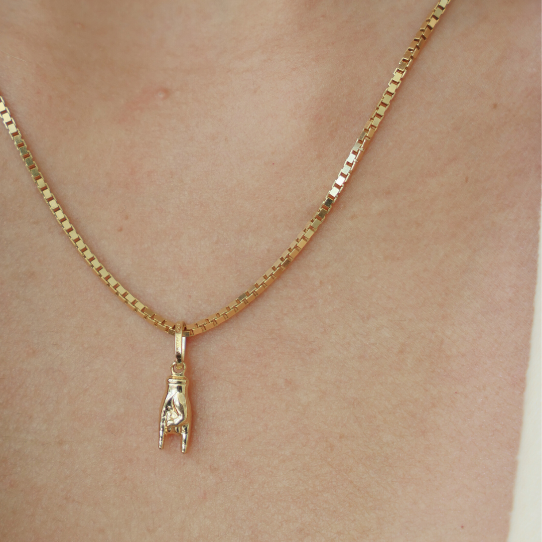 Gold Hand Fancy Pendant