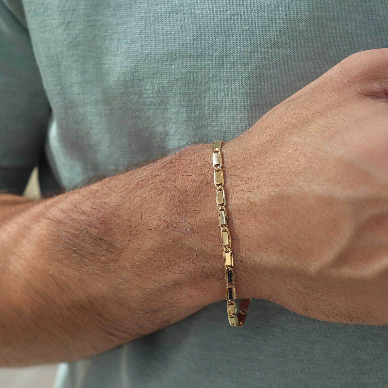 Flat Halo Italian Link Bracelet
