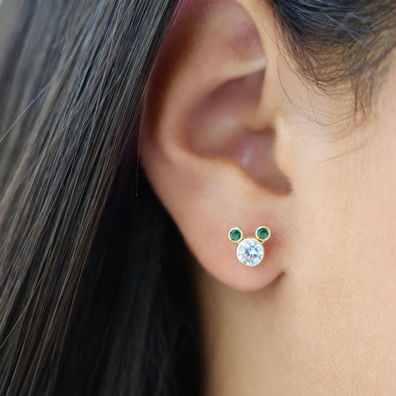 Small Mickey Colors Baby Stud Green