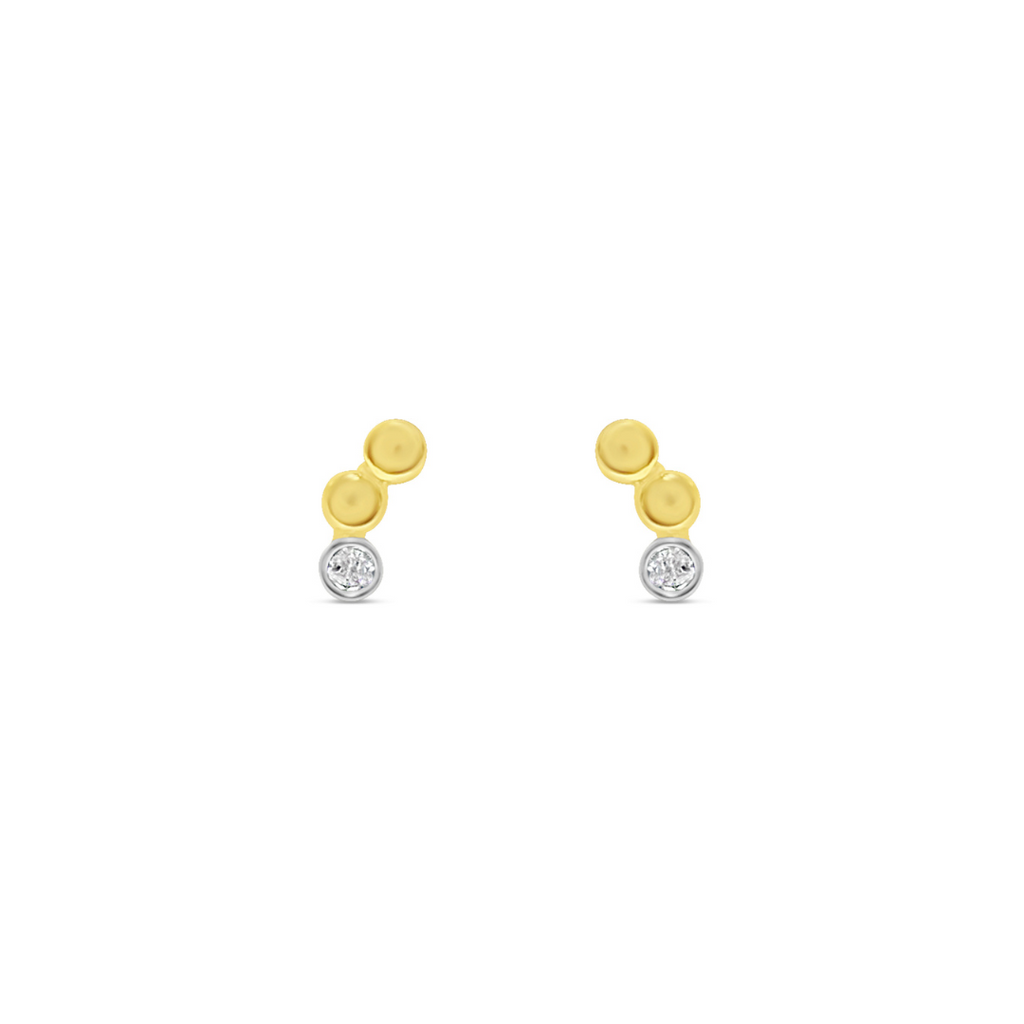 Two Tone Balls and cz stud